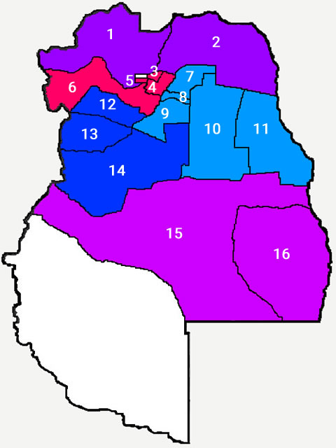 Mapa de las Areas Vitivinicolas de Mendoza Argentina